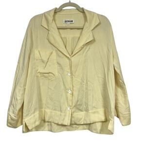 Secular Yellow Casual Button Down Collared Blouse Womens S Revolve Casual Beachy